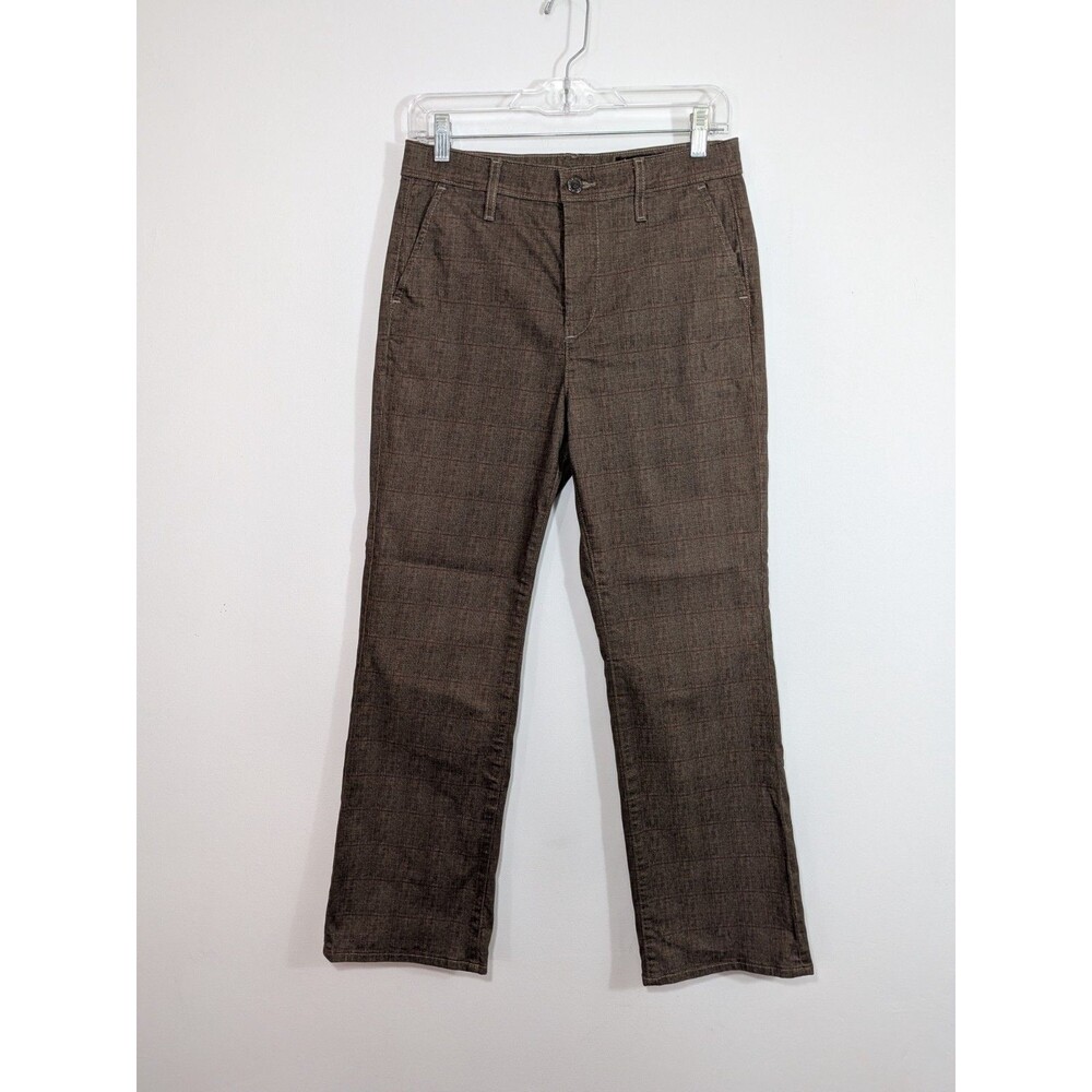 AG JEANS Kinsley Sueded High Rise Crop Trouser Pant Sueded Plaid Brown 28